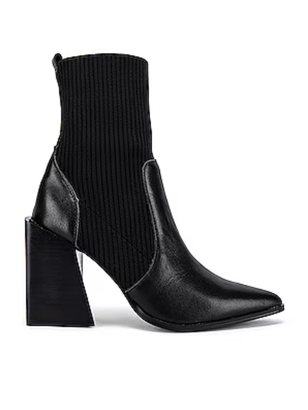 Steve Madden Tackle Bone Leather Pointed-Toe Sock Ankle Boot